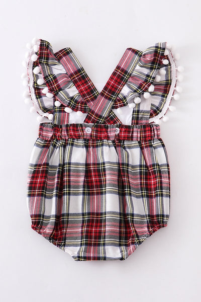 Plaid Wreath Romper