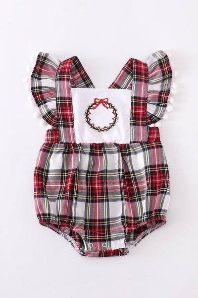 Plaid Wreath Romper